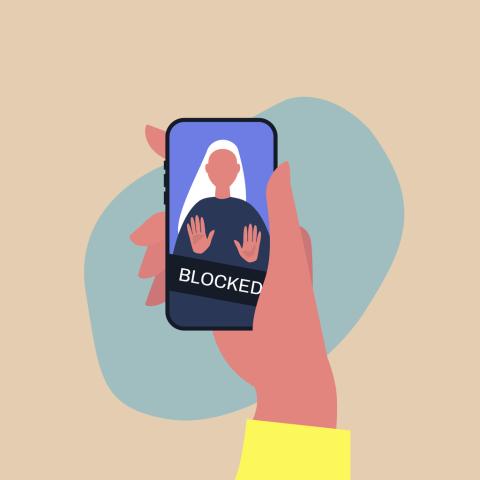 phone showing person as blocked