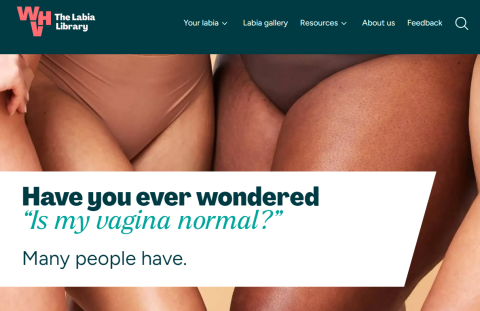 Image of 4 peoples thighs/legs with the text over the top: Have you ever wondered "is my vagina normal?" Many people have.
